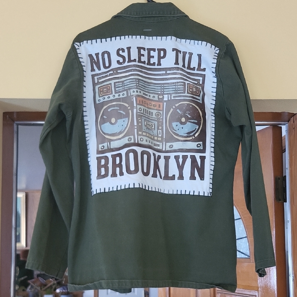 Classic Army Button Down W/Beastie Boys Inspired Back Patch & MCA Name Badge